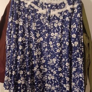 Floral Blue and White Women's Skirt